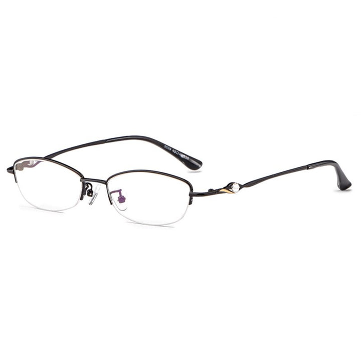Hotochki Women's Semi Rim Alloy Frame Reading Glasses 3039 Reading Glasses Hotochki +50 black
