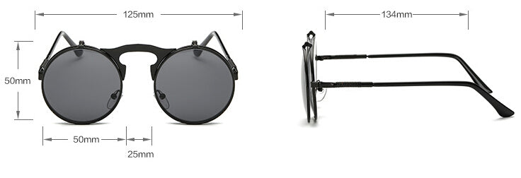 CCspace Unisex Full Rim Round Alloy Frame Steampunk Sunglasses 3057 Sunglasses CCspace Sunglasses