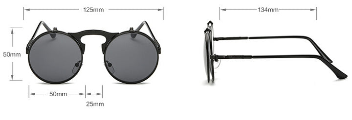 CCspace Unisex Full Rim Round Alloy Frame Steampunk Sunglasses 3057 Sunglasses CCspace Sunglasses