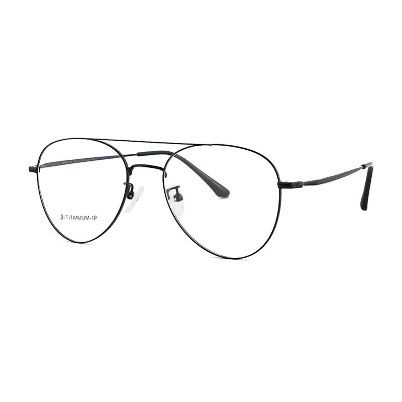 Unisex Titanium Eyeglasses Round Frame Bo207052 Frame Bolluzzy black  