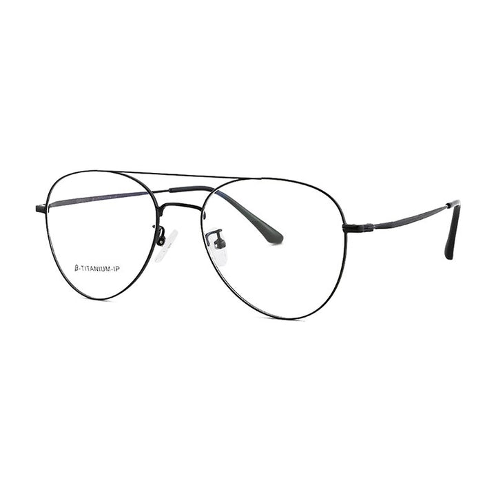 Unisex Titanium Eyeglasses Round Frame Bo207052 Frame Bolluzzy black  