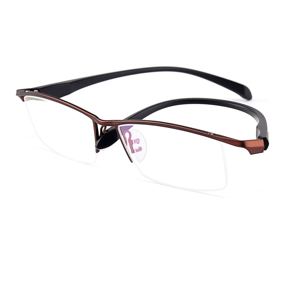 Gmei Men's Eyeglasses Semi Rim Titanium Alloy Square Y8011 Semi Rim Gmei Optical