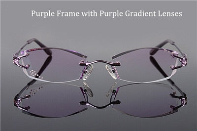 Chashma Women's Rimless Square Titanium Eyeglasses 1006 Rimless Chashma Purple