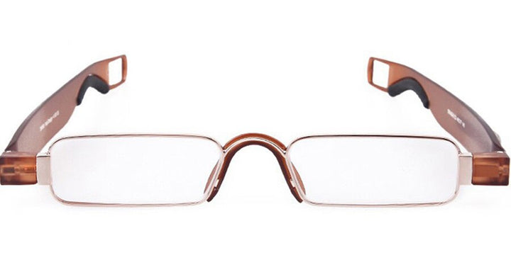 Brightzone Unisex Semi Rim Acetate Alloy Reading Glasses 360f Reading Glasses Brightzone
