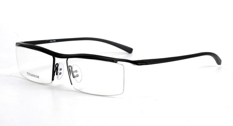 Hotony Men's Semi Rim Browline Titanium Frame Eyeglasses P8189 Semi Rim Hotony