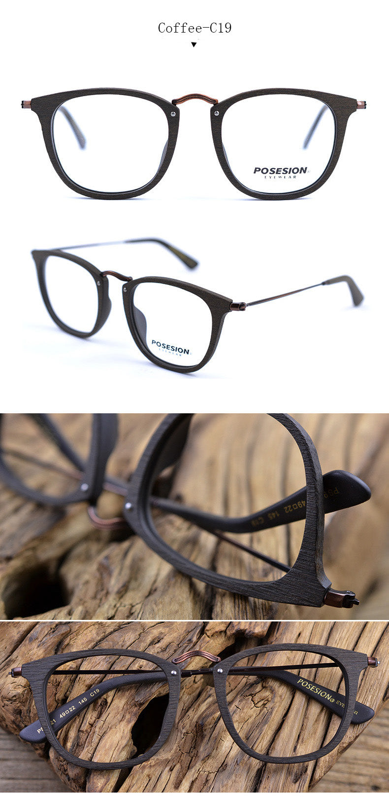 Hdcrafter Unisex Full Rim Round Metal Acetate Frame Eyeglasses Ps9121 Full Rim Hdcrafter Eyeglasses