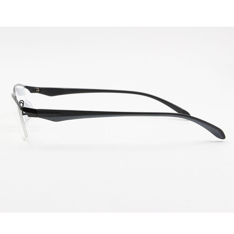 Bclear Men's Eyeglasses Semi Rim Square Titanium Alloy Semi Rim Bclear