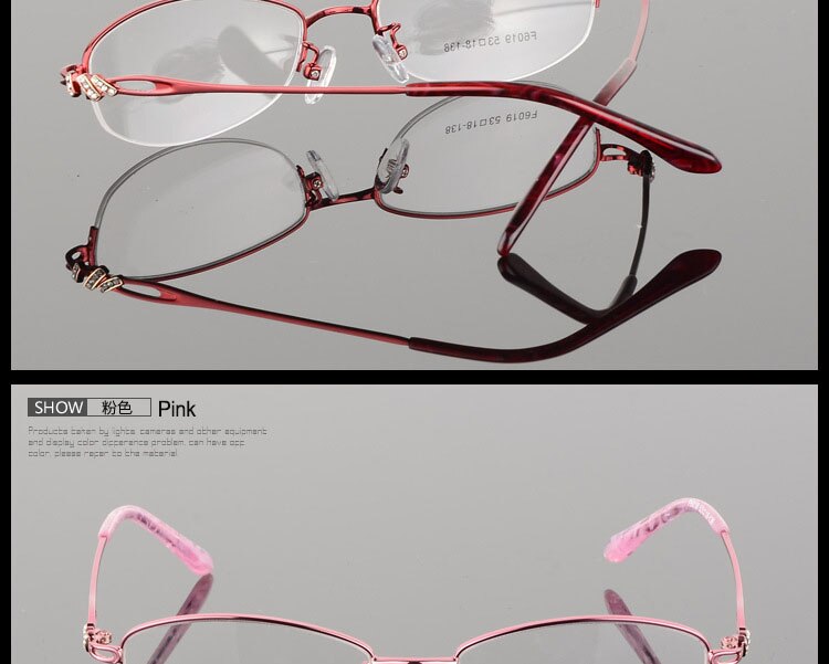 Women's Semi Rim Alloy Frame Eyeglasses F6019 Semi Rim Bclear