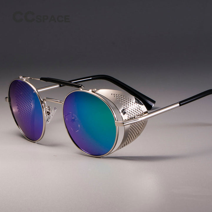 CCspace Unisex Full Rim Round Alloy Frame Steampunk Sunglasses ZML14 Sunglasses CCspace Sunglasses