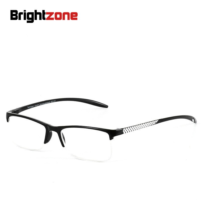 Brightzone Unisex Semi Rim Square Acetate Reading Glasses 2825 Reading Glasses Brightzone