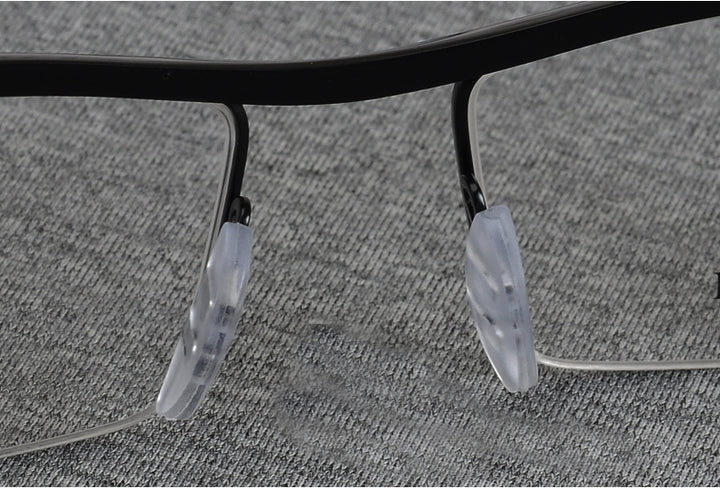 Hotony Men's Semi Rim Browline Titanium Frame Eyeglasses P8189 Semi Rim Hotony