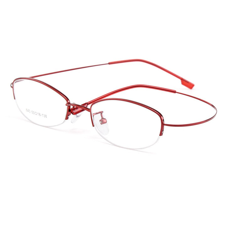 Gmei Women's Eyeglasses Semi Rim Memory Titanium Alloy Y643 Semi Rim Gmei Optical