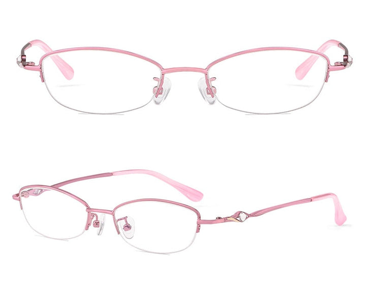 Hotochki Women's Semi Rim Alloy Frame Reading Glasses 3039 Reading Glasses Hotochki