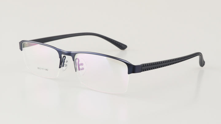Hdcrafter Men's Semi Rim Rectangle Titanium Alloy Frame Photochromic Reading Glasses 9bs Reading Glasses Hdcrafter Eyeglasses