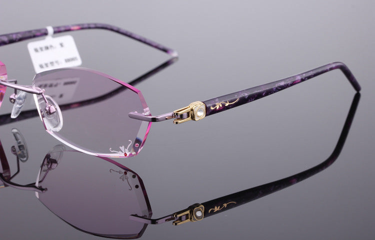 Reven Jate Unisex Rimless Rectangle Titanium Eyeglasses 88005 Rimless Reven Jate