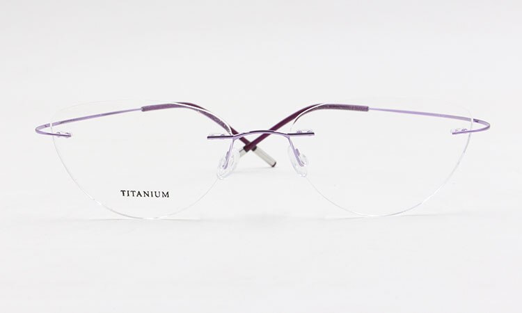 Bclear Women Rimless Cat Eye Memory Titanium Eyeglasses 2003 Rimless Bclear