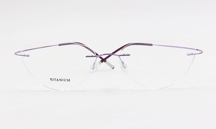 Bclear Women Rimless Cat Eye Memory Titanium Eyeglasses 2003 Rimless Bclear