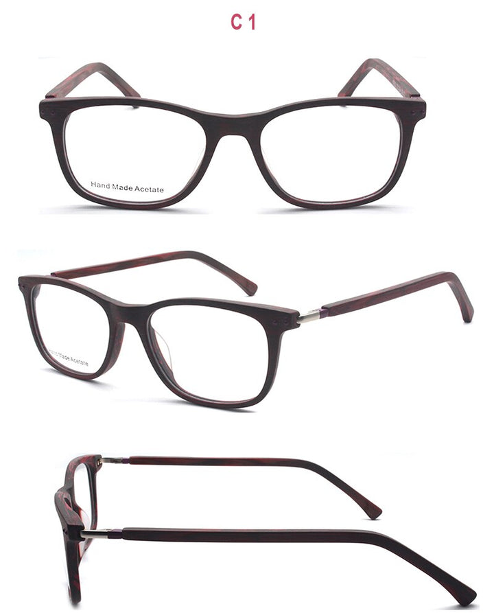 Reven Jate Unisex Full Rim Square Acetate Eyeglasses K9201 Full Rim Reven Jate