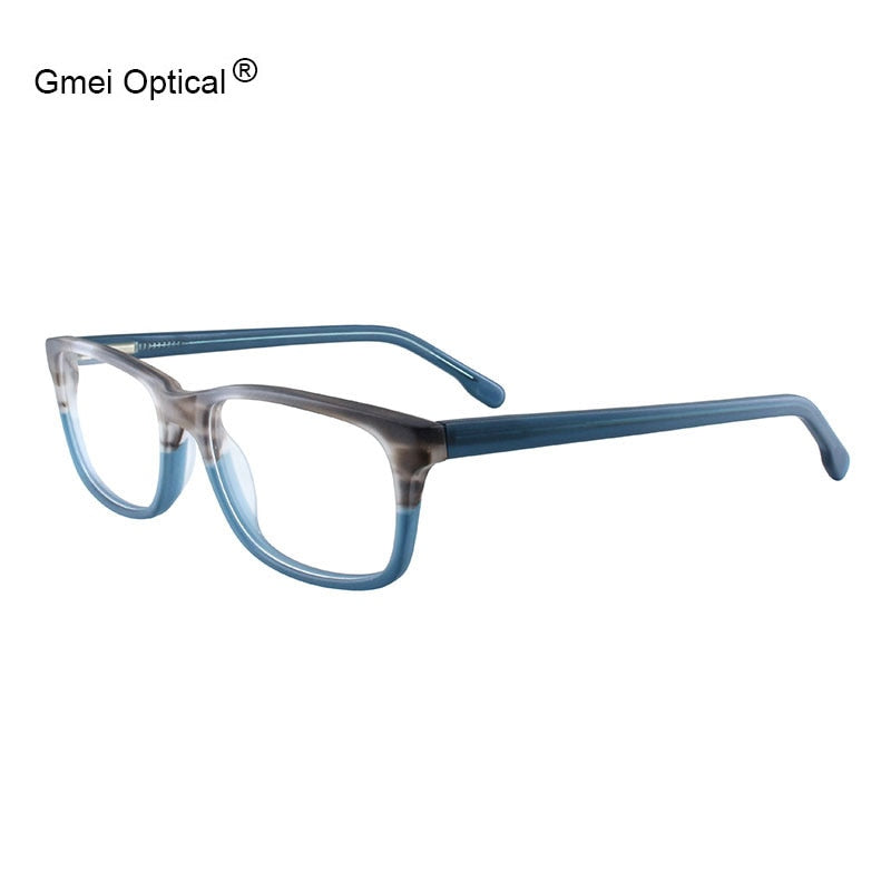 Gmei Unisex Full Rim Square Acetate Spring Hinge Eyeglasses T8061 Full Rim Gmei Optical
