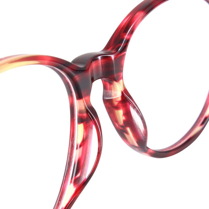 Gmei Women's Eyeglasses Burgundy Acetate Spring Hinges T8062 Full Rim Gmei Optical
