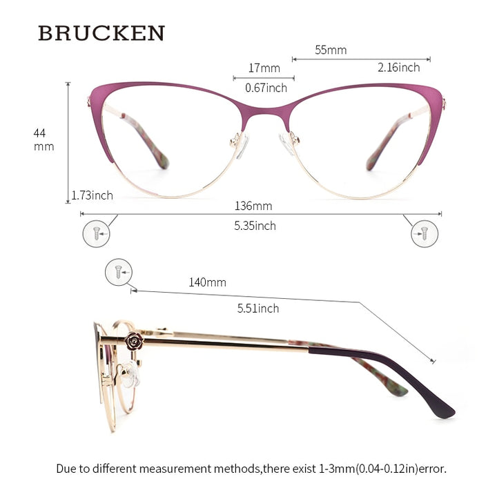 Kansept Metal Women Metal Glasses Frame Cat Eye Eyeglasses Frame 8045 Full Rim Kansept