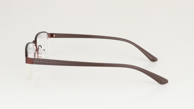 Hdcrafter Men's Semi Rim Rectangle Titanium Alloy Frame Photochromic Reading Glasses 9bs Reading Glasses Hdcrafter Eyeglasses