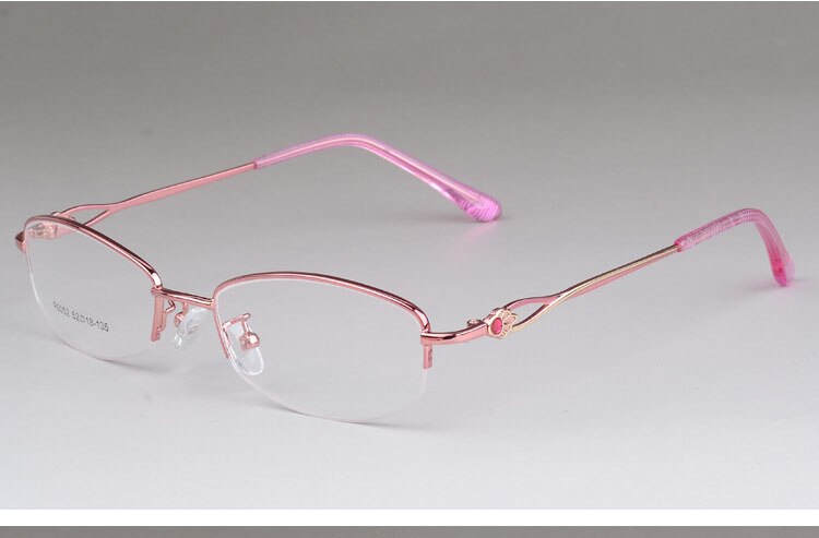 Women's Alloy Semi Rim Frame Eyeglasses  F6052 Semi Rim Bclear