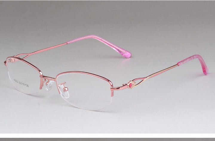 Women's Alloy Semi Rim Frame Eyeglasses  F6052 Semi Rim Bclear