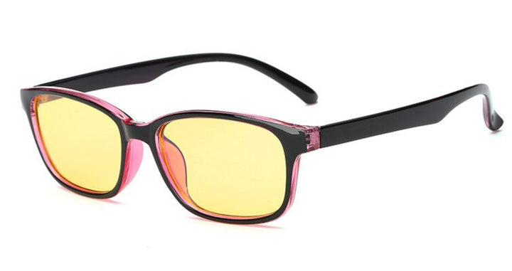 Brightzone Unisex Semi Rim Square Tr 90 Titanium Gaming Eyeglasses 5020 Semi Rim Brightzone BlackPurple Yellow