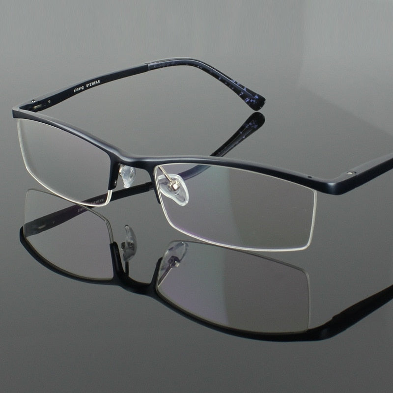 Hotochki Men's Semi Rim Aluminium Magnesium Alloy Frame Eyeglasses 2036 Semi Rim Hotochki