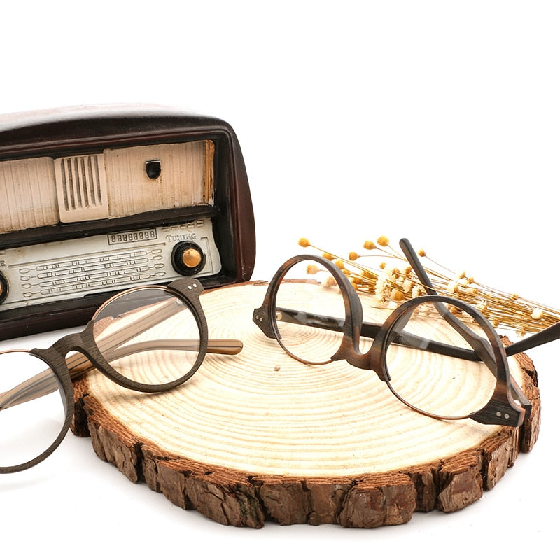 Hdcrafter Unisex Full Rim Square Wood Metal Frame Eyeglasses Ft5359 Full Rim Hdcrafter Eyeglasses