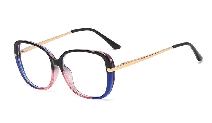 CCspace Unisex Full Rim Cat Eye Tr 90 Titanium Frame Eyeglasses 45836 Full Rim CCspace C1 blue