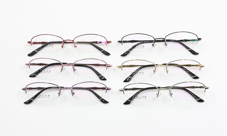 Women's Alloy Frame Semi Rim Eyeglasses 2039 Semi Rim Bclear