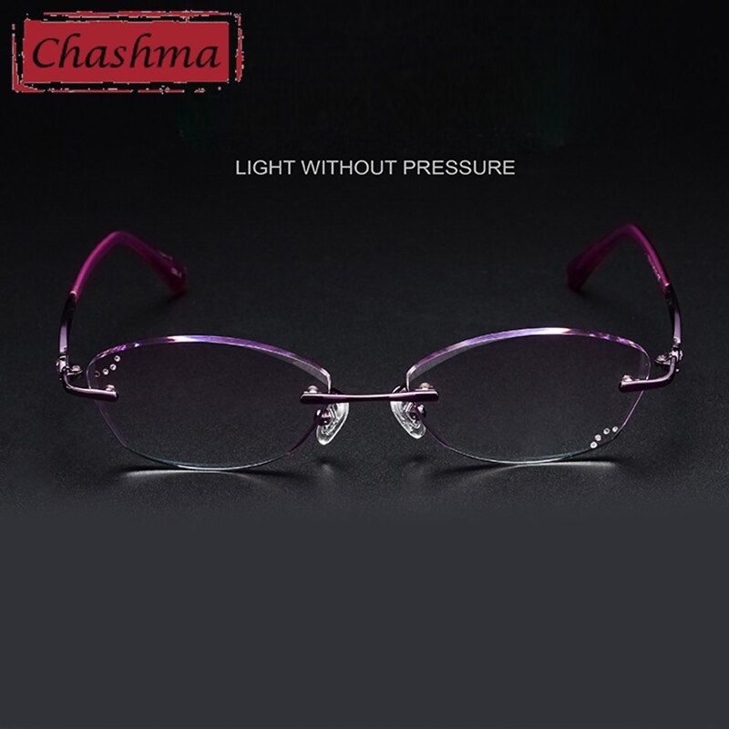 Chashma Women's Rimless Oval Titanium Eyeglasses 2314 Rimless Chashma