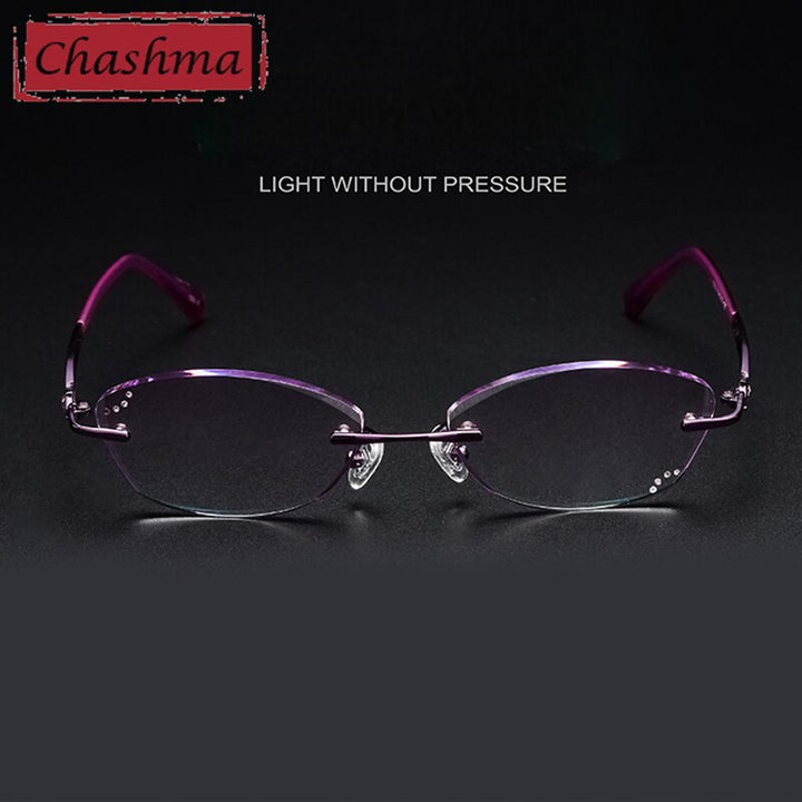 Chashma Women's Rimless Oval Titanium Eyeglasses 2314 Rimless Chashma