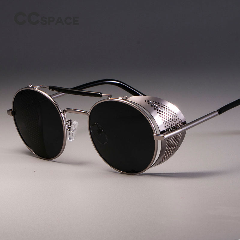 CCspace Unisex Full Rim Round Alloy Frame Steampunk Sunglasses ZML14 Sunglasses CCspace Sunglasses