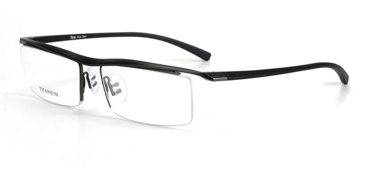 Hotony Men's Semi Rim Browline Titanium Frame Eyeglasses P8189 Semi Rim Hotony
