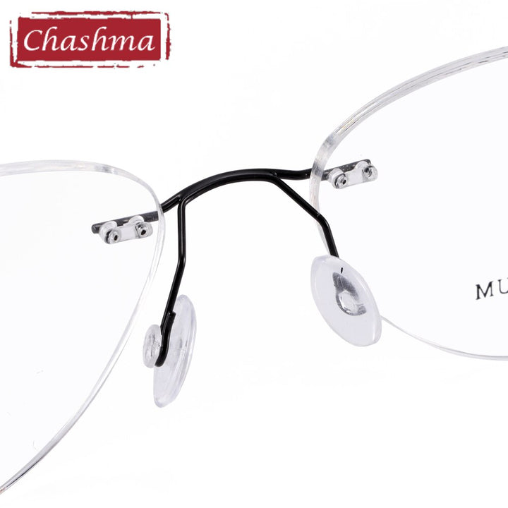 Chashma Ottica Unisex Rimless Triangle Cat Eye Tr 90 Titanium Eyeglasses 20003 Rimless Chashma Ottica