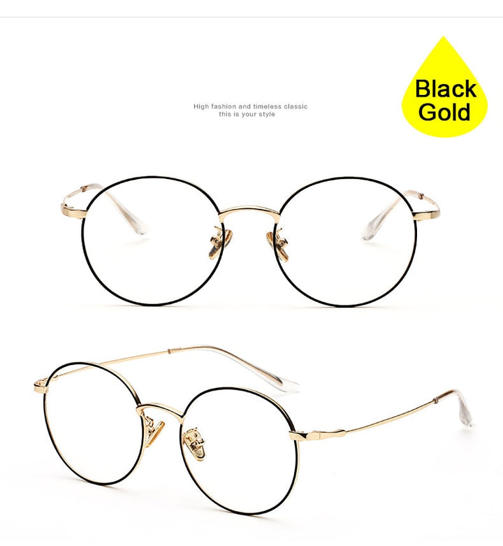 Hotochki Unisex Full Rim Round Alloy Frame Eyeglasses 77507 Full Rim Hotochki