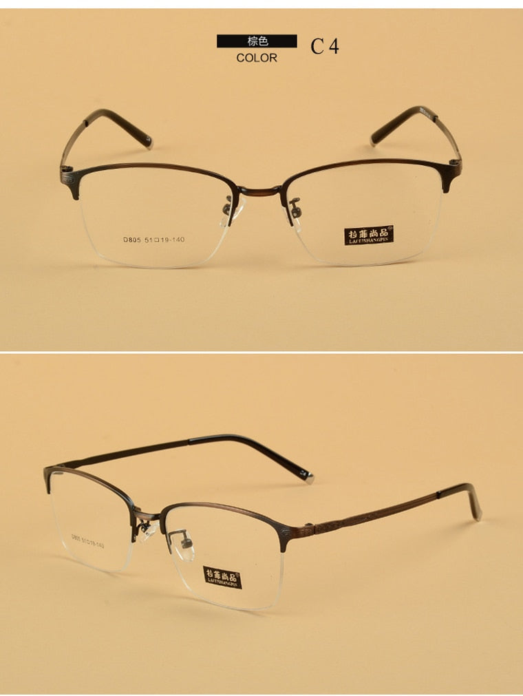 Unisex Semi Rim Alloy Frame Eyeglasses D805 Semi Rim Bclear