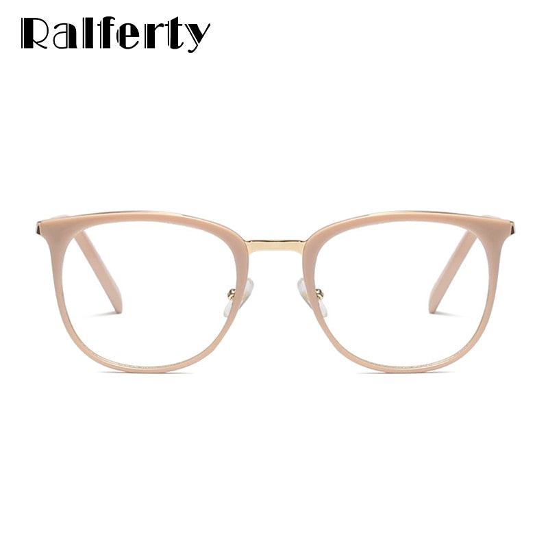 Ralferty Women's Full Rim Square Acetate Alloy Eyeglasses F92128 Full Rim Ralferty