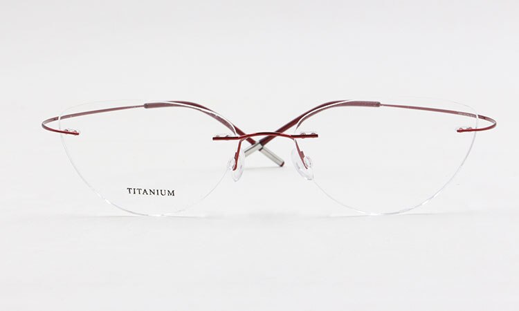 Bclear Women Rimless Cat Eye Memory Titanium Eyeglasses 2003 Rimless Bclear