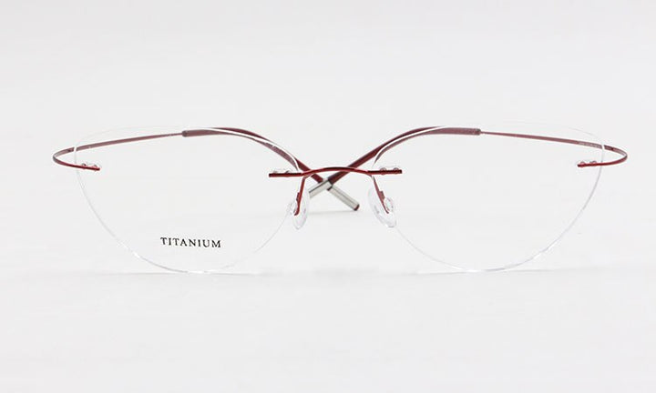 Bclear Women Rimless Cat Eye Memory Titanium Eyeglasses 2003 Rimless Bclear