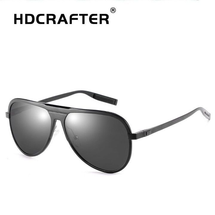 Hdcrafter Men's Full Rim Aluminum Magnesium Round Frame Polarized Sunglasses G9828 Sunglasses HdCrafter Sunglasses