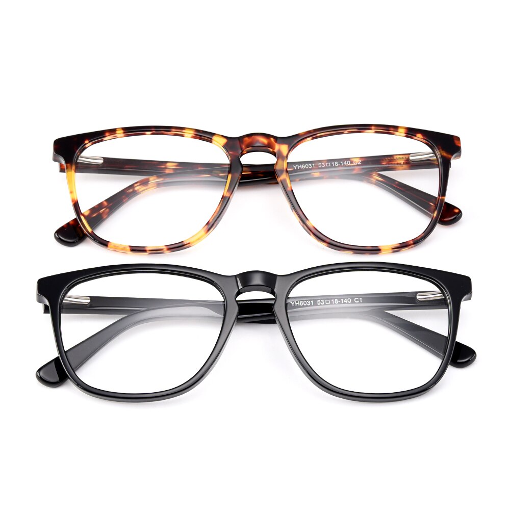 Gmei Unisex Eyeglasses Acetate Square Full Rim With Spring Hinges Yh6031 Full Rim Gmei Optical