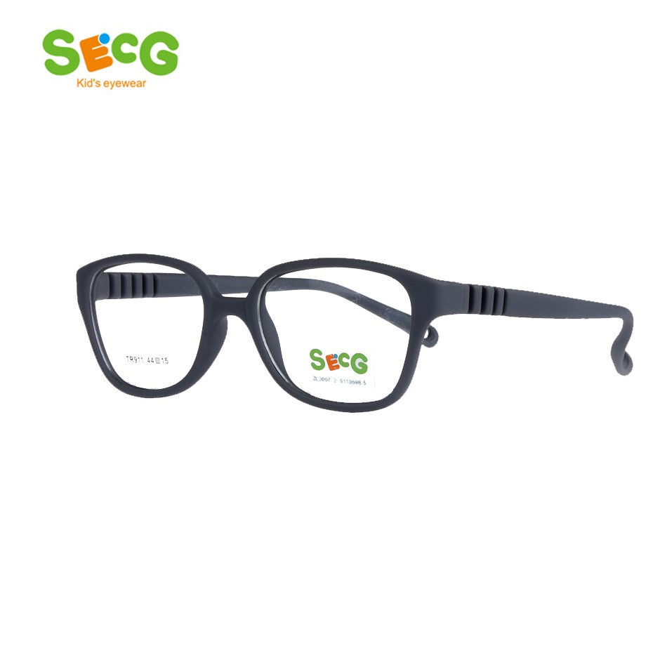 Secg's Unisex Children's Full Rim Square Tr 90 Titanium Eyeglasses Tr911 Full Rim Secg