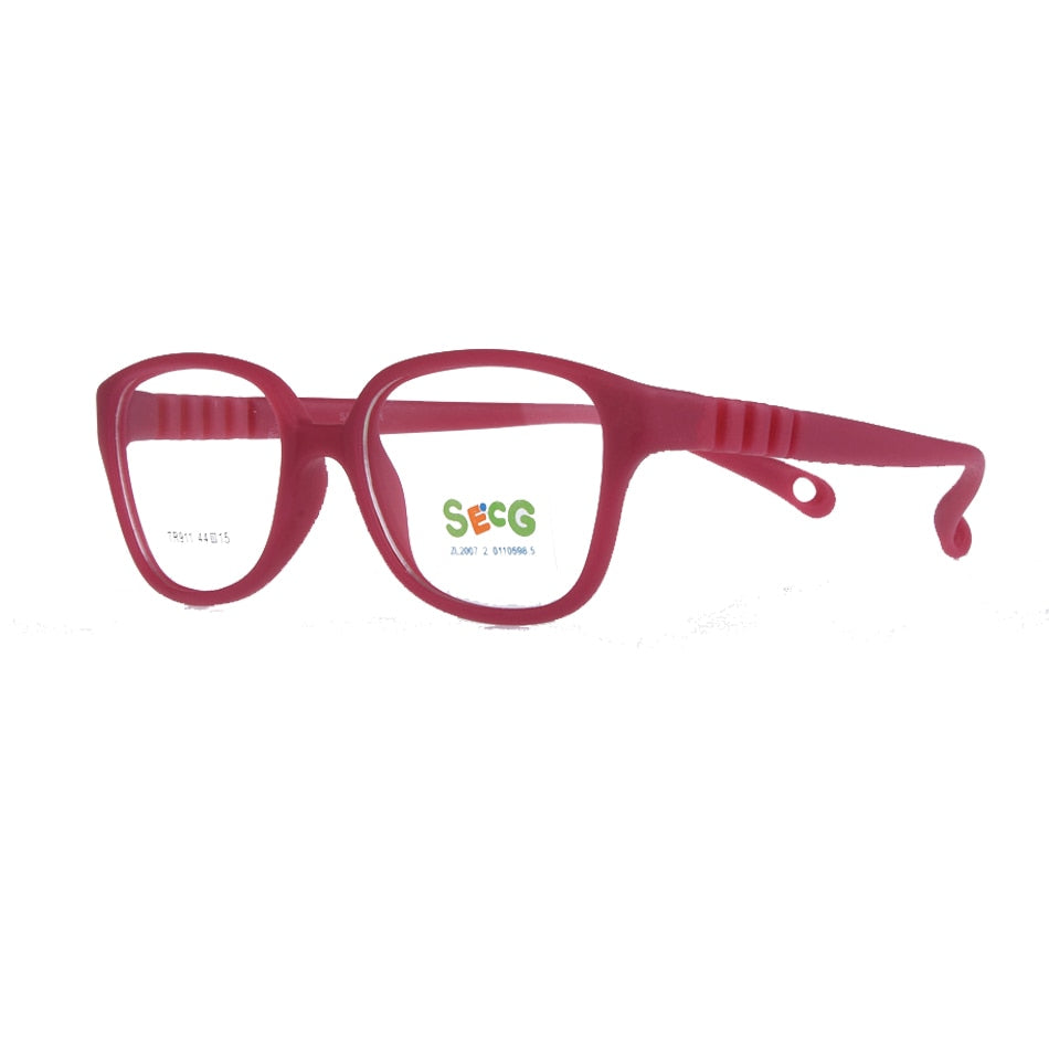 Secg's Unisex Children's Full Rim Square Tr 90 Titanium Eyeglasses Tr911 Full Rim Secg C33