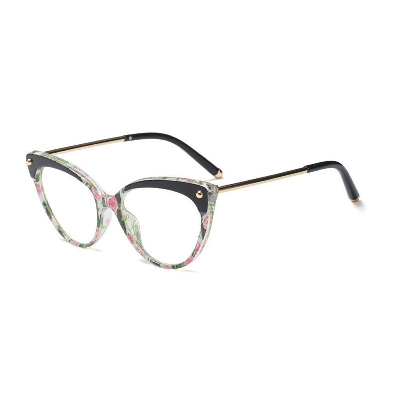 Hotony Women's Full Rim Cat Eye Acetate Frame Eyeglasses 93308 Full Rim Hotony C3