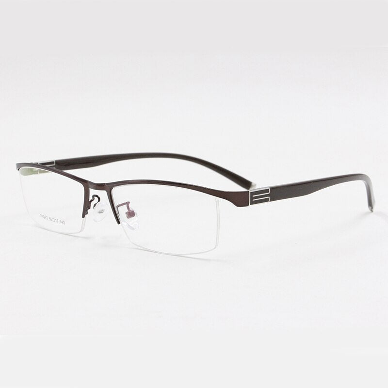 Bclear Men's Titanium Alloy Eyeglasses Semi-Rim Semi Rim Bclear