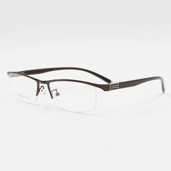 Bclear Men's Titanium Alloy Eyeglasses Semi-Rim Semi Rim Bclear